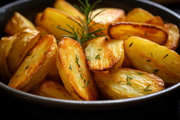 Un primo piano sulle deliziose patate fritte