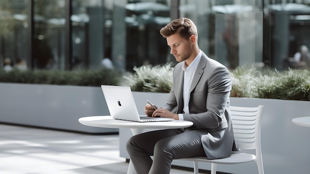 Un professionista con il laptop