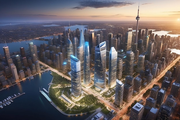 Un progetto di città intelligente a Toronto che mira all'ambiente urbano utilizza la tecnologia dei dati cityscape