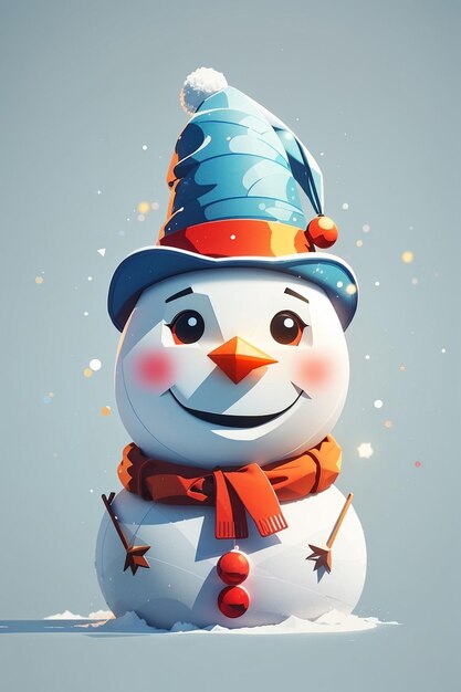 Un pupazzo di neve con un cappello che dice pupazzo di neve.