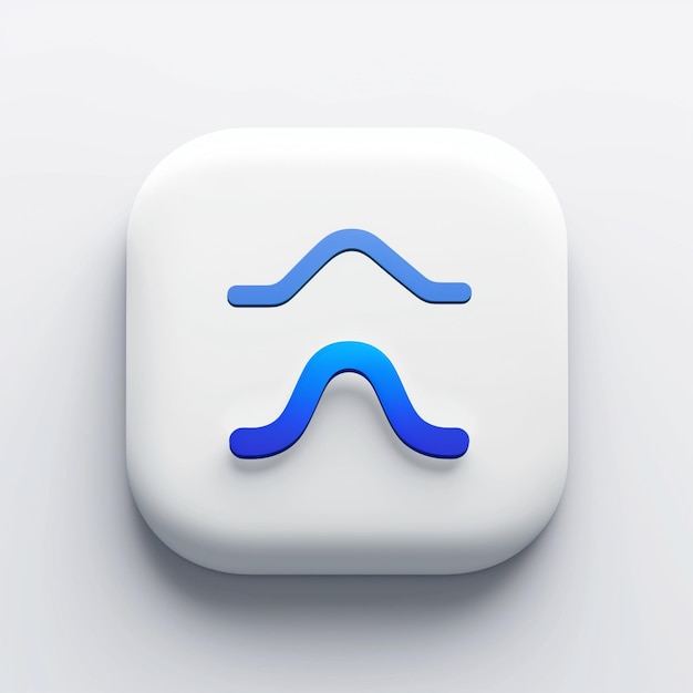 un quadrato bianco con un logo blu
