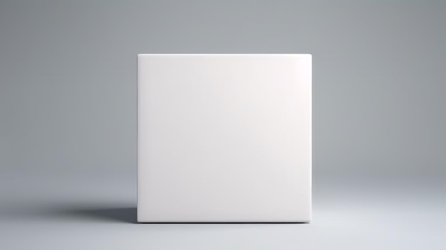 Un quadrato bianco vuoto su uno sfondo grigio neutro