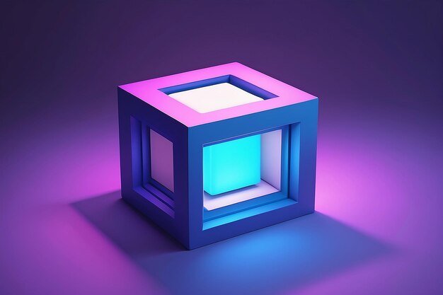 Un quadrato blu con una luce al centro