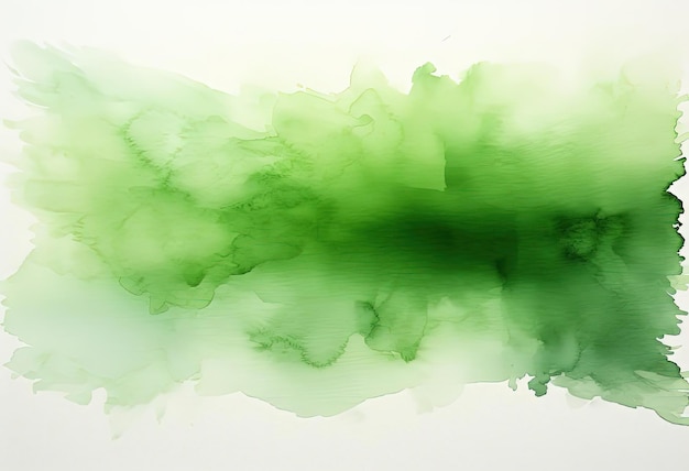 un quadrato di acquerello verde su uno sfondo bianco nello stile di forme organiche testurizzate