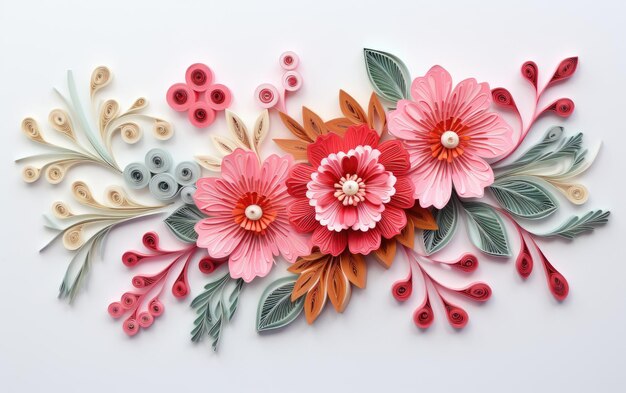 Un quilling di fiori di auguri artistico e unico fatto a mano in carta