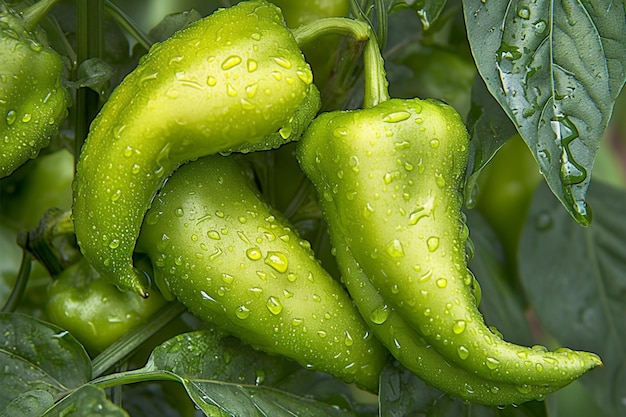 Un raccolto vivace Paprika al pepe verde coltivato in patria ricco di vitamine