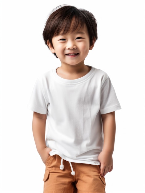 Un ragazzo che indossa una camicia bianca che dice "sono un ragazzo"