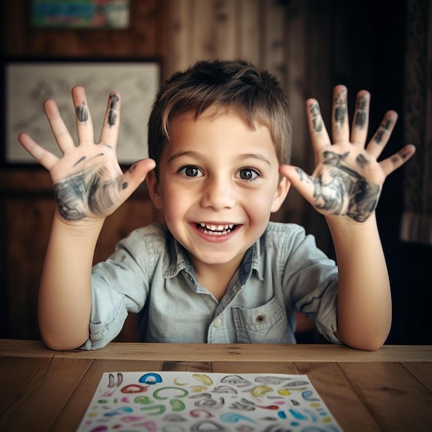 Un ragazzo con i tatuaggi sulle mani sorride alla telecamera.