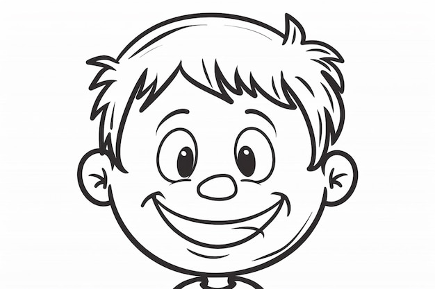 un ragazzo dei cartoni animati con un sorriso sulla faccia generativo ai