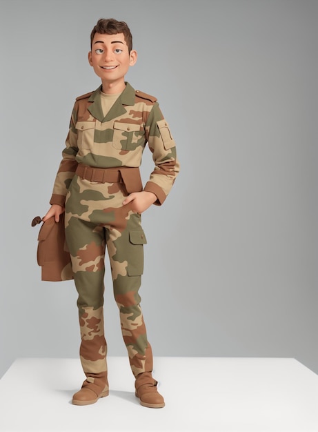 un ragazzo in uniforme militare