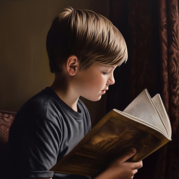 Un ragazzo sta leggendo un libro con la parola harry potter in copertina.