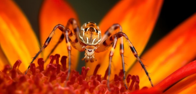 Un ragno su un fiore nel deserto