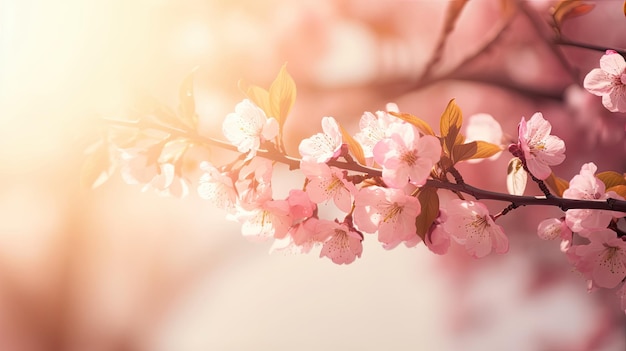 Un ramo di fiori rosa con il sole che splende su di esso