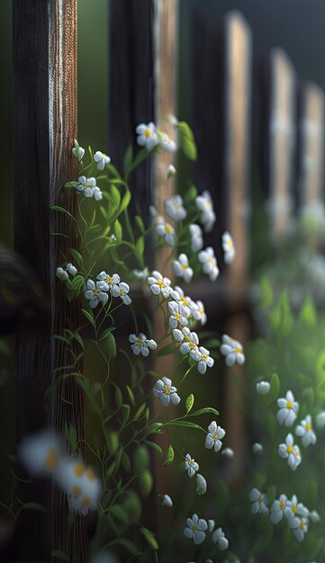 Un recinto con dei fiori sopra