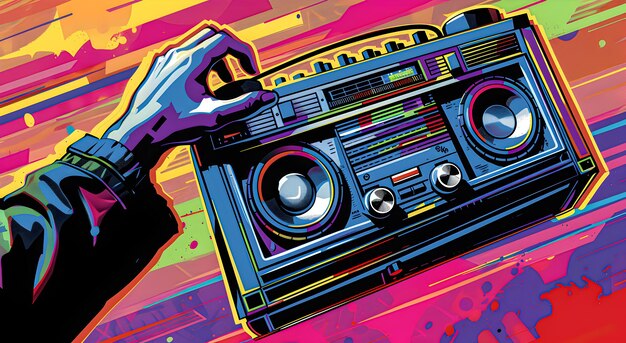 Un registratore di cassette pop art