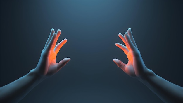 Un rendering 3D di due mani highfive