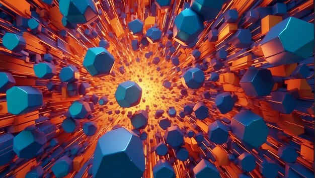 Un rendering 3D di forme geometriche colorate