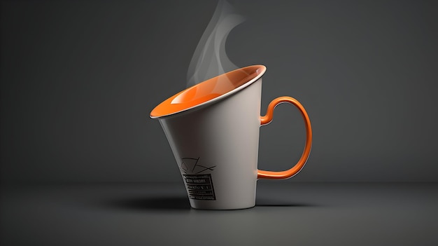 Un rendering 3D di un megafono a tazza e un diagramma