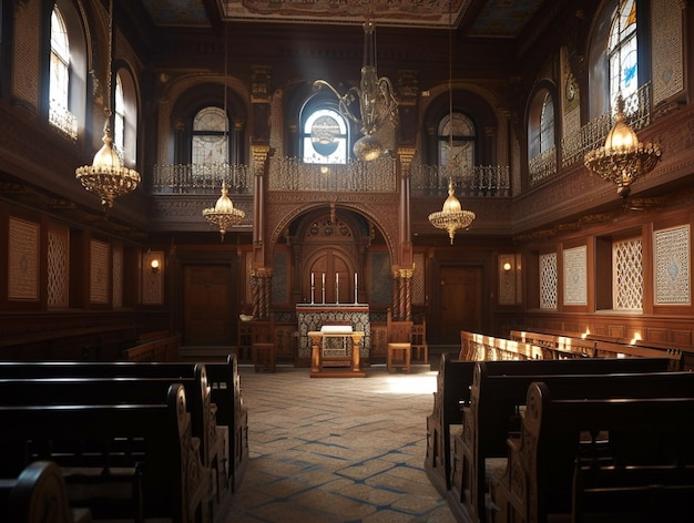 Un rendering dell'interno della cappella della vecchia biblioteca.