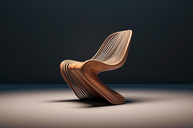 Un rendering di una sedia creato in software 3D
