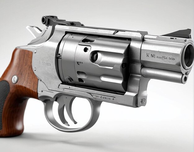 un revolver con una canna di legno