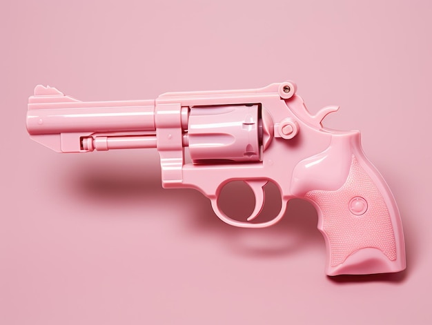 Un revolver di plastica rosa