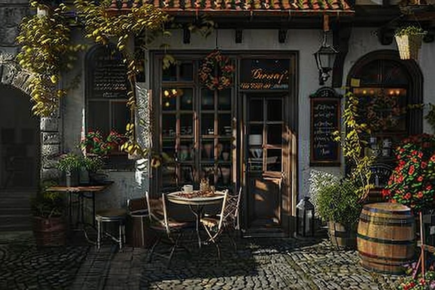 un ristorante con un cartello che dice quot cafe quot