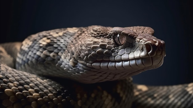 Un ritratto del serpente a sonagli del Pacifico meridionale IA generativa