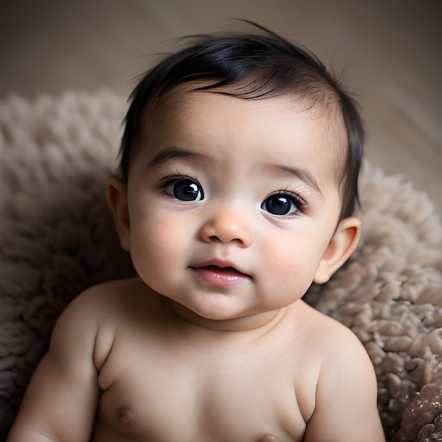 Un ritratto di un bambino carino guardando la telecamera