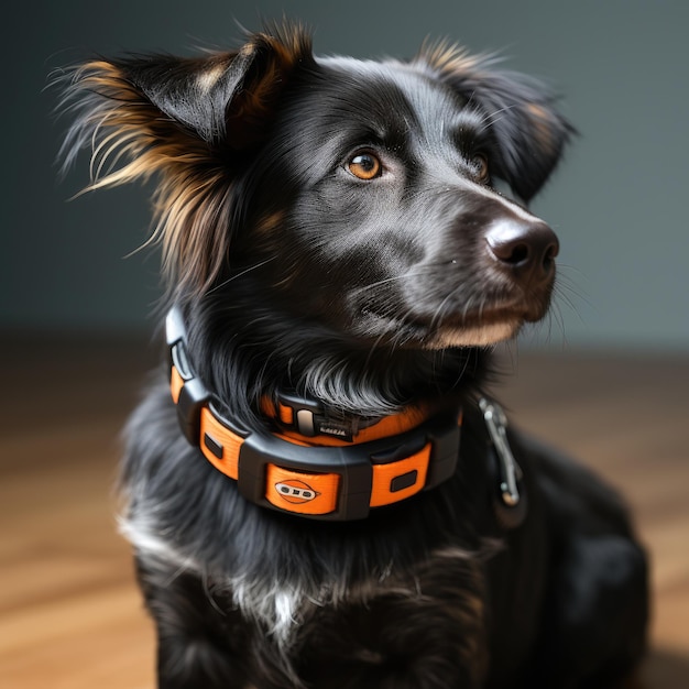 Un ritratto di un simpatico cane con gli occhi che guardano la telecamera ai generativa