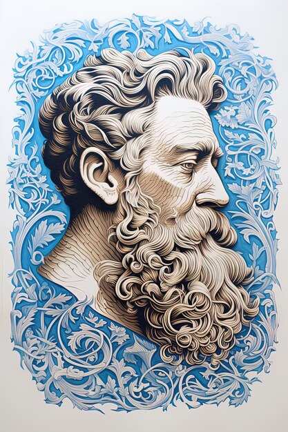 un ritratto di un uomo con la barba e le parole filosofo
