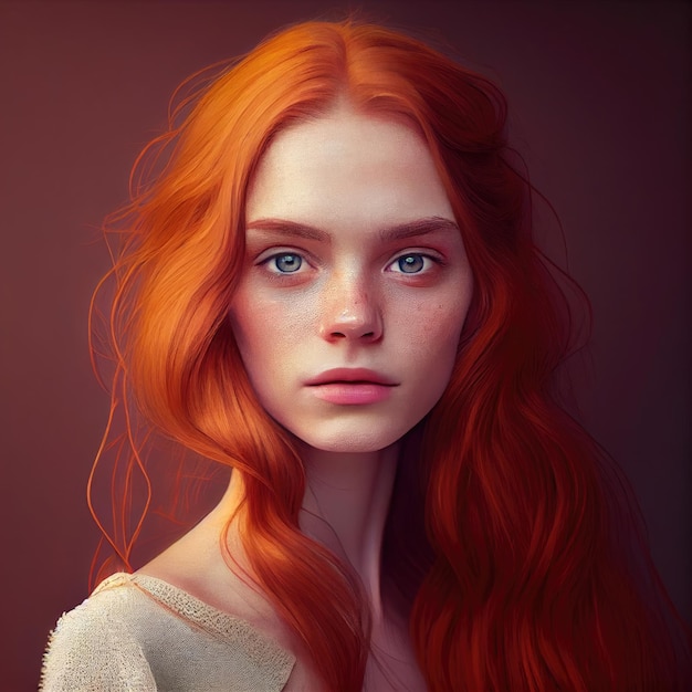 Un ritratto di una ragazza con i capelli rossi