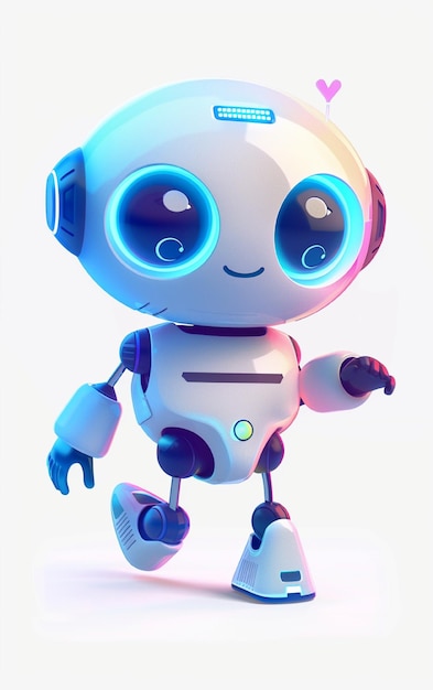 un robot con gli occhi blu e un occhio blu