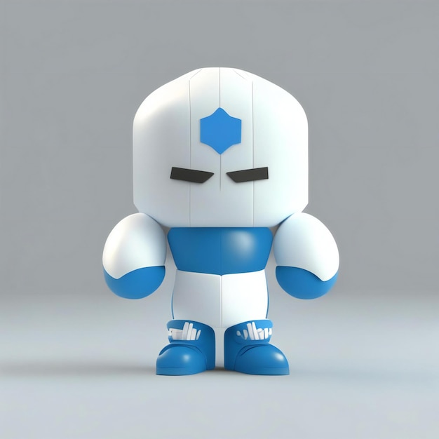 un robot con una stella blu sul petto