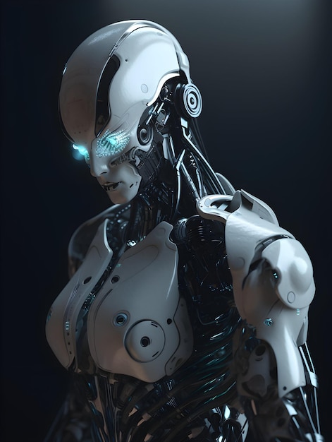 Un robot cyborg umanoide