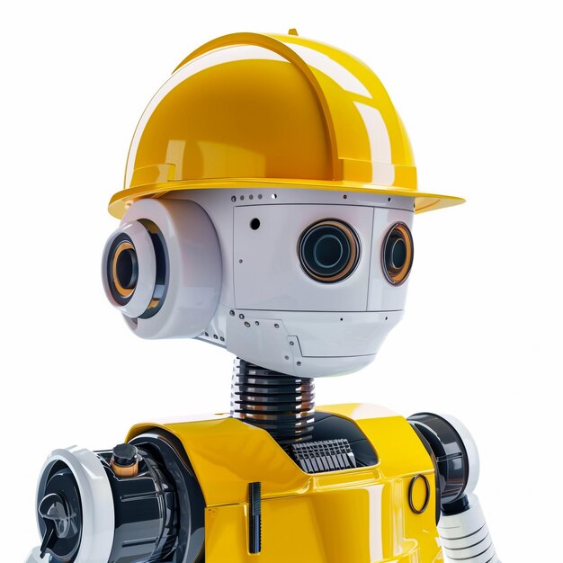 un robot giallo con un casco giallo