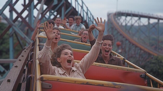 Un rollercoaster è gestito dagli ospiti del Happy Valley Amusement Park