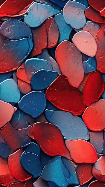 Un rosso e blu a forma di conchiglie di mare a forma di cuore