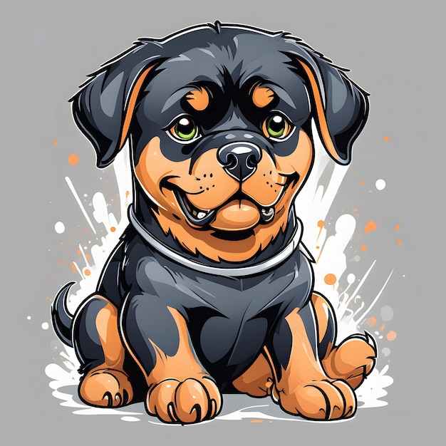 Un rottweiler carino.