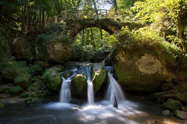Un ruscello che scorre tra le rocce