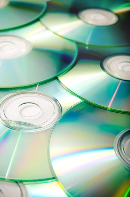 Un sacco di compact disc come sfondo