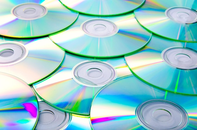 Un sacco di compact disc come sfondo