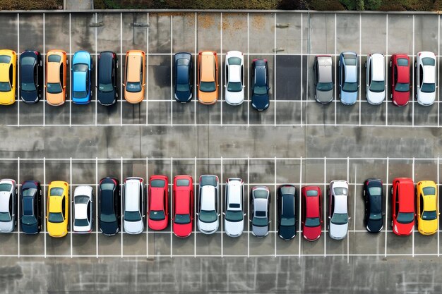 un sacco di macchine sul parcheggio