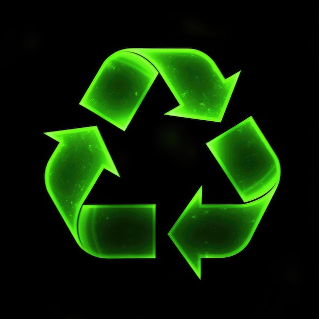 Un segno di riciclo verde con le parole riciclare su di esso