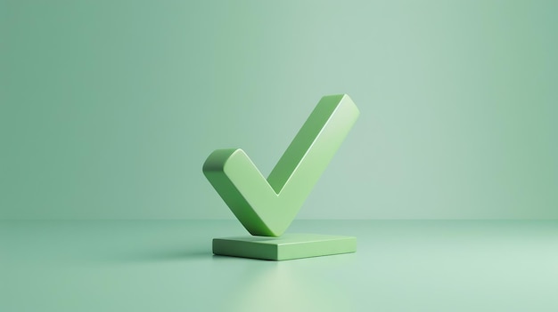 Un segno di spunta verde su un tavolo