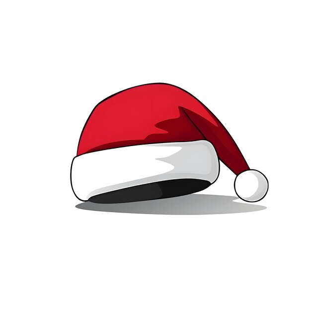 Un semplice cappello di Babbo Natale su sfondo bianco