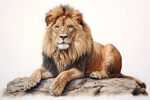 un semplice disegno disegnato con matite colorate Lion Concept Wildlife Lion Colored Pencils Simple Drawing Art