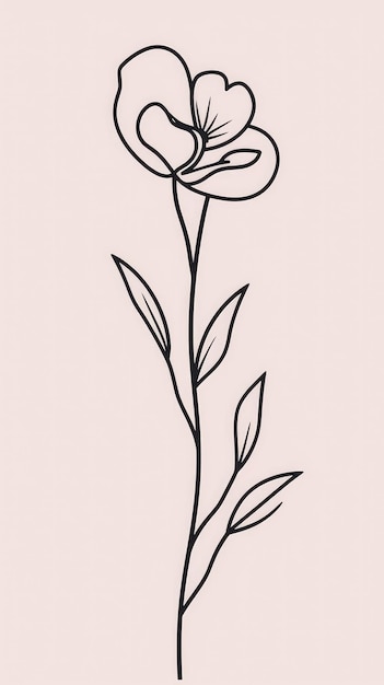 un semplice fiore di linea
