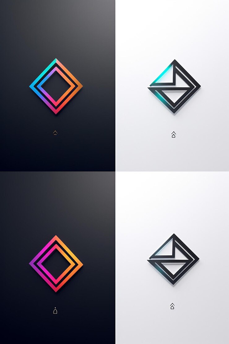 Foto un semplice logo geometrico futuristico moderno per un marchio spaziale e tecnologico