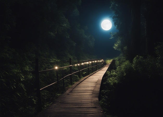 Un sentiero oscuro della foresta